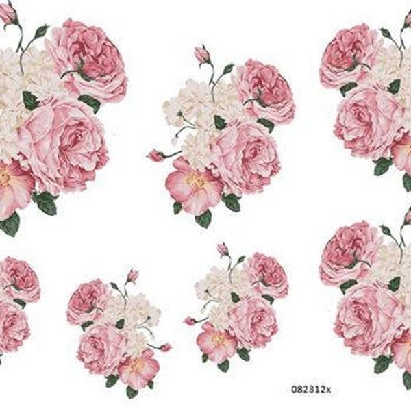 VinTaGe SoFT FLuFfY PinK RoSeS ShaBby DeCALs