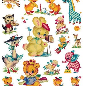 AsSoRTeD VinTaGe RePrO NuRSeRY ShaBby DeCALs