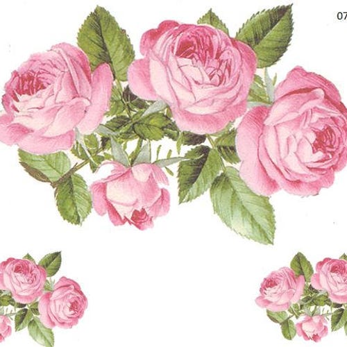 More Vintage XL Charming Pink Rose Swags Shabby Decals - Etsy