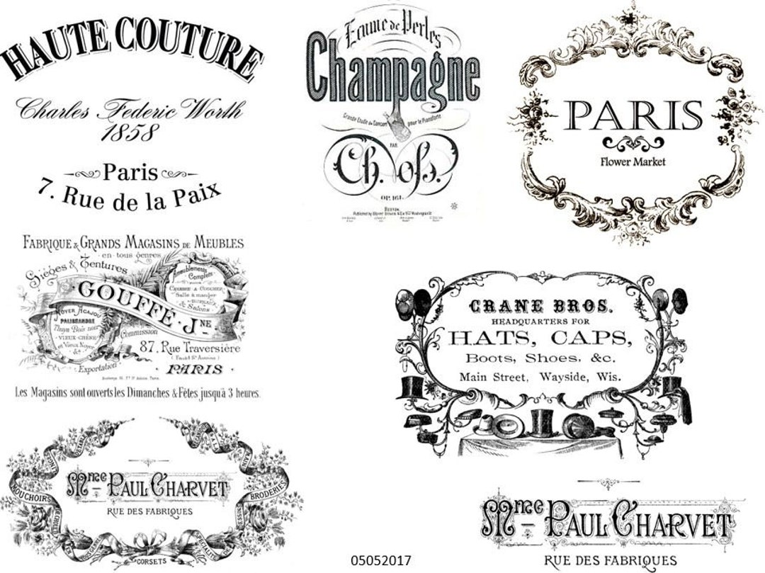 Vintage French Advertising Labels Shabby Decals #2 - Etsy