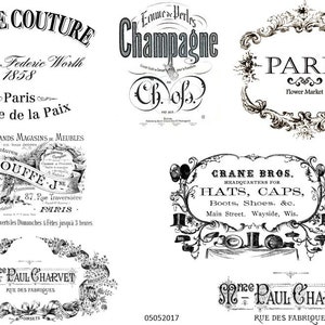 Vintage French Advertising Labels Shabby Decals 2 - Etsy