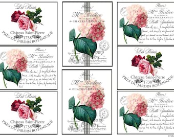 VinTaGe FRenCh FLoRaL PosTCaRdS & LaBeLs ShaBbY DeCALs TRanSFeRs