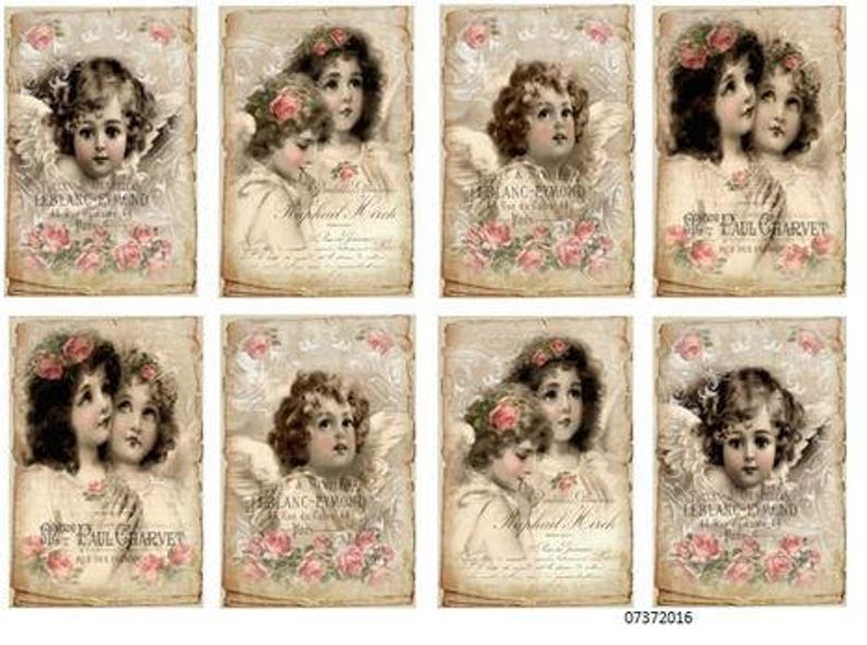 Angelic Labels Vintage Victorian Angel French Labels Shabby Decals - Etsy