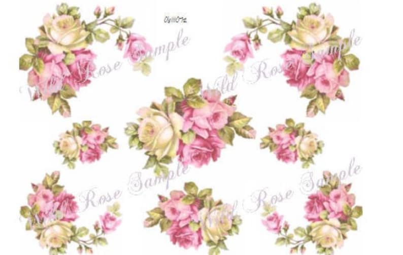 VinTaGe GorGeouS BaVaRiaN RoSeS /& CoRNeRs ShaBby DeCALs