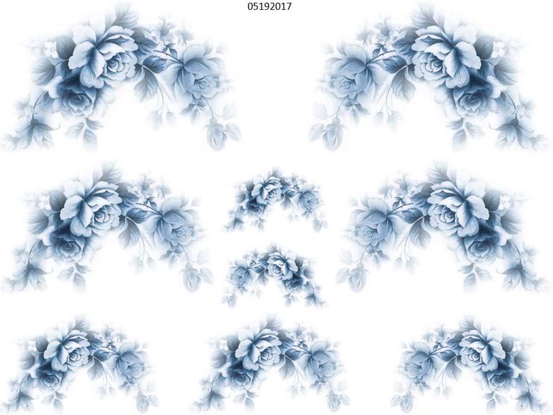 Vintage Beautiful Blue Rose Swags Shabby Decals - Etsy