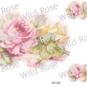 Calcomanías vintage de rosas bávaras, apliques para muebles estilo shabby chic (3 piezas)