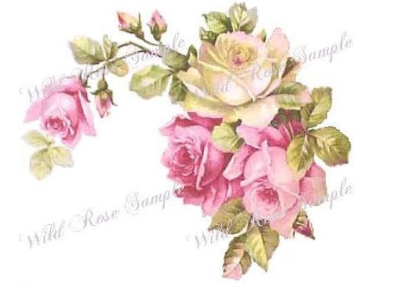 VinTaGe GorGeouS BaVaRiaN RoSeS /& CoRNeRs ShaBby DeCALs