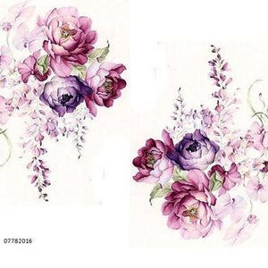 VinTaGe XL GorGeouS LiLaC CaBbaGe RoSeS BouQueTs SHaBbY DeCaLs