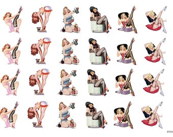 VinTaGe IMaGe ReTRo PiN-Up GLaMouR GiRLs ShaBby WaTerSLiDe DeCALs #4