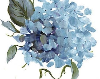 VinTaGe XL STuNninG HP SkY BLuE HyDRanGeaS ShaBbY DeCALs ~FuRNiTuRe SiZe~