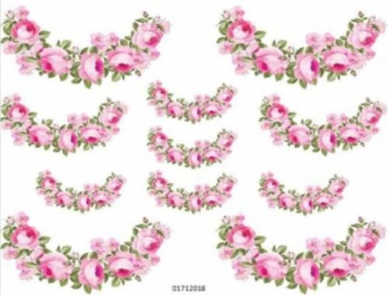 Vintage Image Pink Rose Floral Swags Shabby Waterslide Decals - Etsy