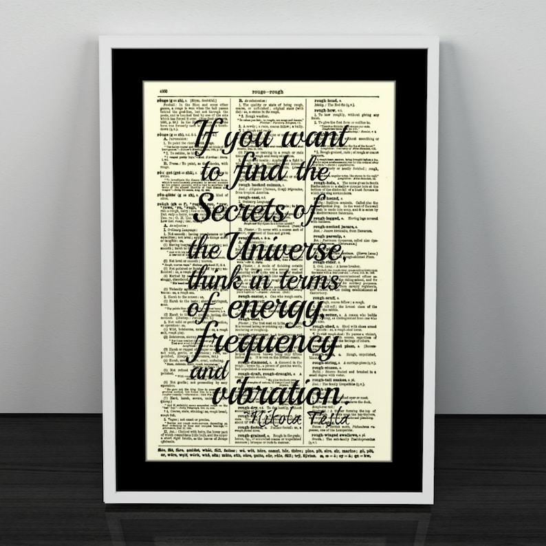 Nikola Tesla Quote Energy Frequency and Vibration Printed On | Etsy Energy Physics Quotes