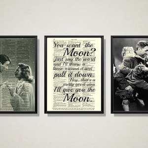 Lasso the Moon Quote on 1897 Antique Dictionary Page With Images From It&#39;s A Wonderful Life, George & Mary Bailey Celebrate, Christmas Decor