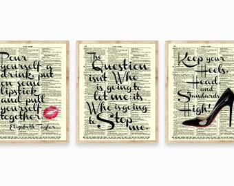 Feminist Quote Art: Antique Dictionary Page Print