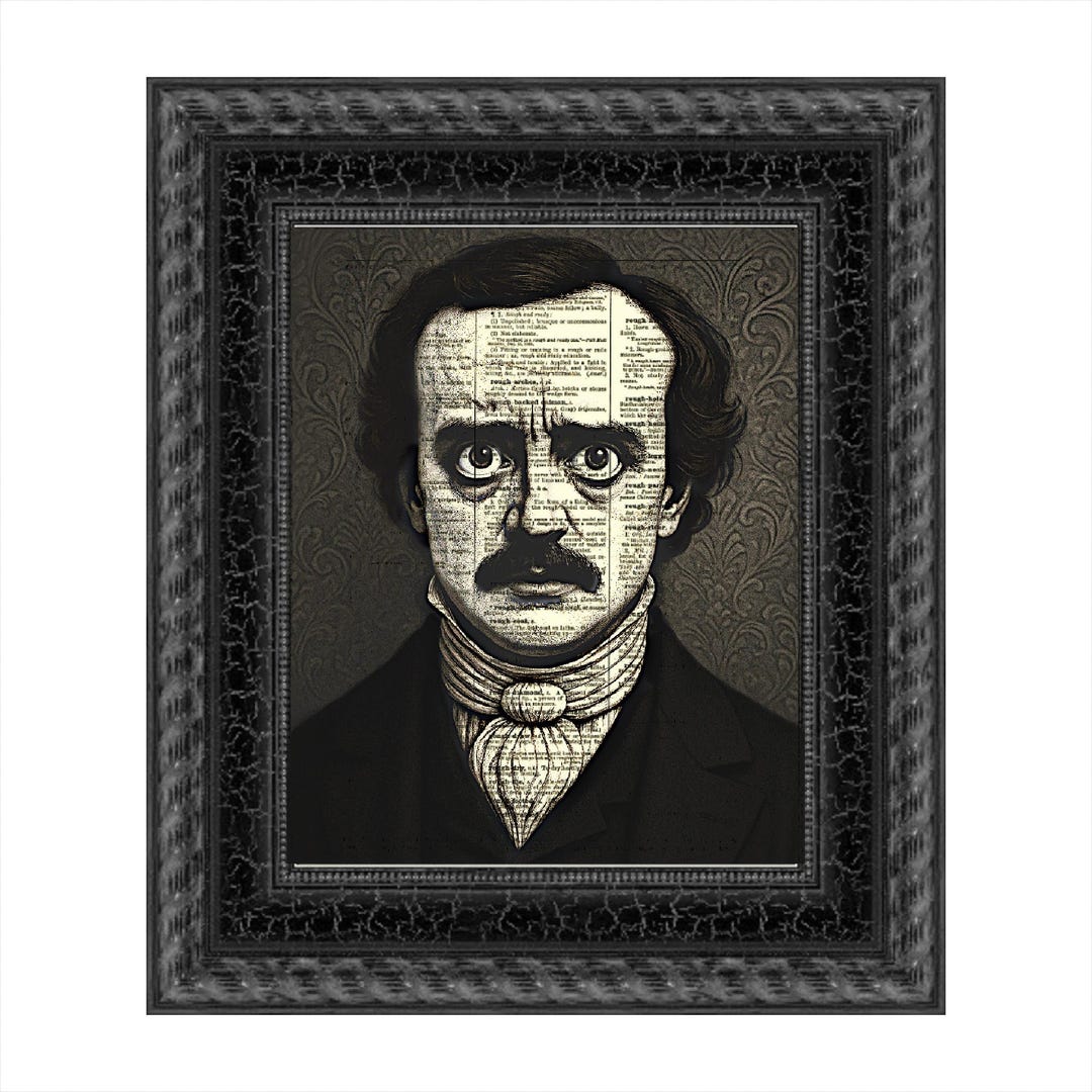 Edgar Allan Poe Art Print: Gothic Dark Academia Decor on 1897 ...