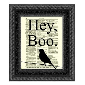To Kill a Mockingbird, Scout Finch Boo Radley Quote  Book Lover Gift Printed On An Antique Dictionary Page, Light Academia, Classroom Poster