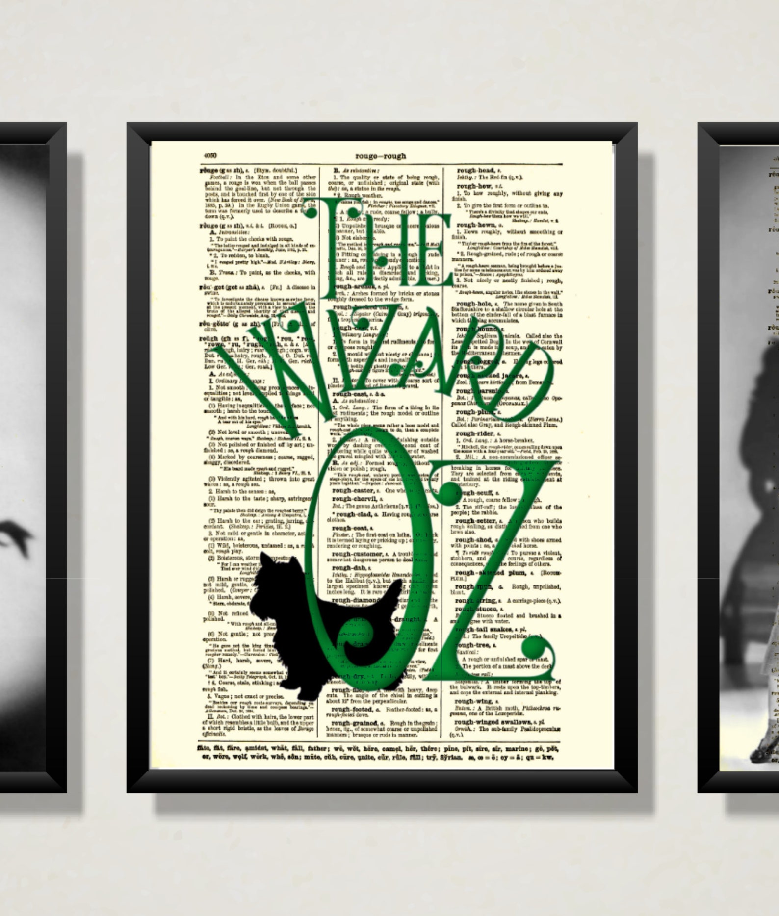 Wizard of Oz Art Printed on Antique Dictionary Pages Wicked - Etsy