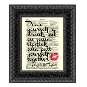 Antique Dictionary Art Print: Inspirational Girlboss Office Decor