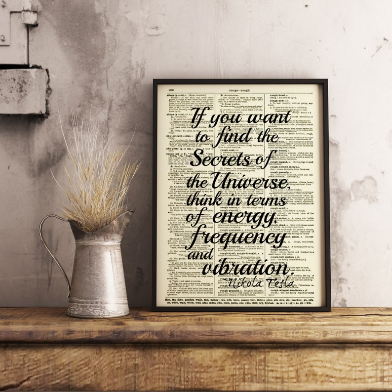 Nikola Tesla Quote Energy Frequency and Vibration Printed On | Etsy Energy Physics Quotes
