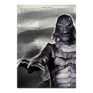 Creature From The Black Lagoon Art: Vintage Dictionary Page Horror Print