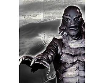 Creature From The Black Lagoon Art: Vintage Dictionary Page Horror Print