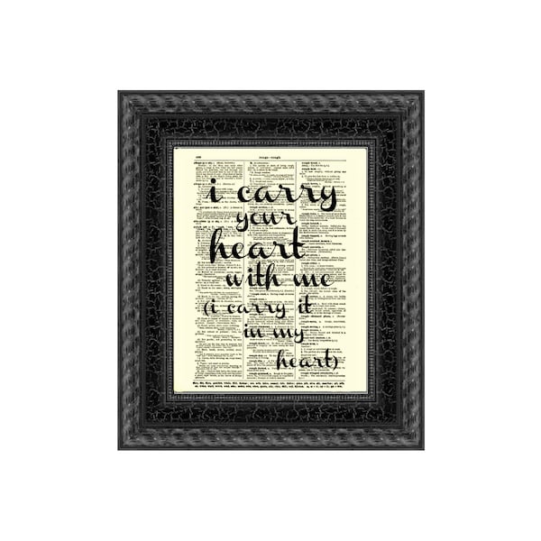 e.e. cummings Quote Print: Antique Dictionary Page, Cottagecore Wall Art