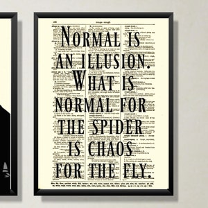 Normal Is An Illusion Quote Printed On An Antique Dictionary Pages From 1897