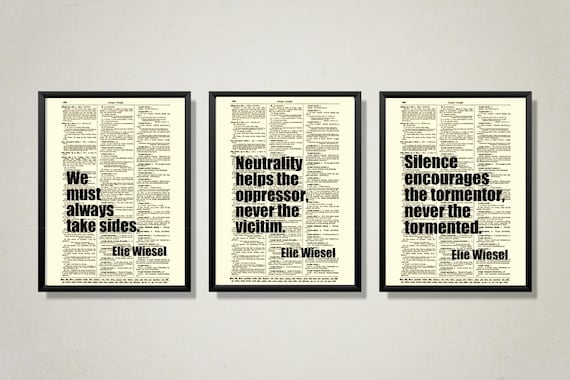 Elie Wiesel Citation De Defenseur Inspirant Sur Les Pages De Etsy France