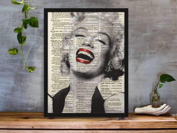 Anitque Dictionary Page Printed With an Image of Marilyn | Etsy