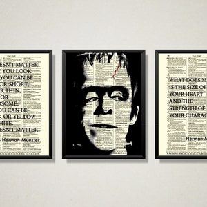It Doesn&#39;t Matter Munsters Quote Printed On An Antique Dictionary Pages, Herman Munster Size Of Heart Strength Of Character, Inclusiveness