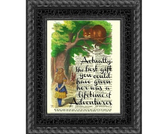 Alice in Wonderland Print: Upcycled 1897 Dictionary Art