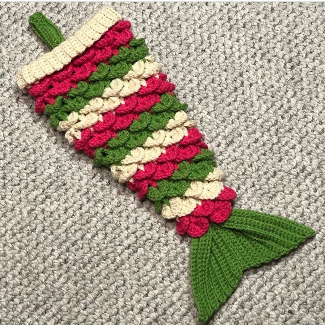 Mermaid Christmas Stocking Crochet Pattern PDF Mermaid Tail Etsy