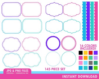 Borders and Frames Clipart - Rahmen Clipart - Rahmen Clipart - Clipart-Set - Digital