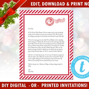 Carta de Papá Noel editable (hazlo tú mismo) - Fácil - Carta a Papá Noel - Carta del Polo Norte, Plantilla editable, Templett [id:123737]