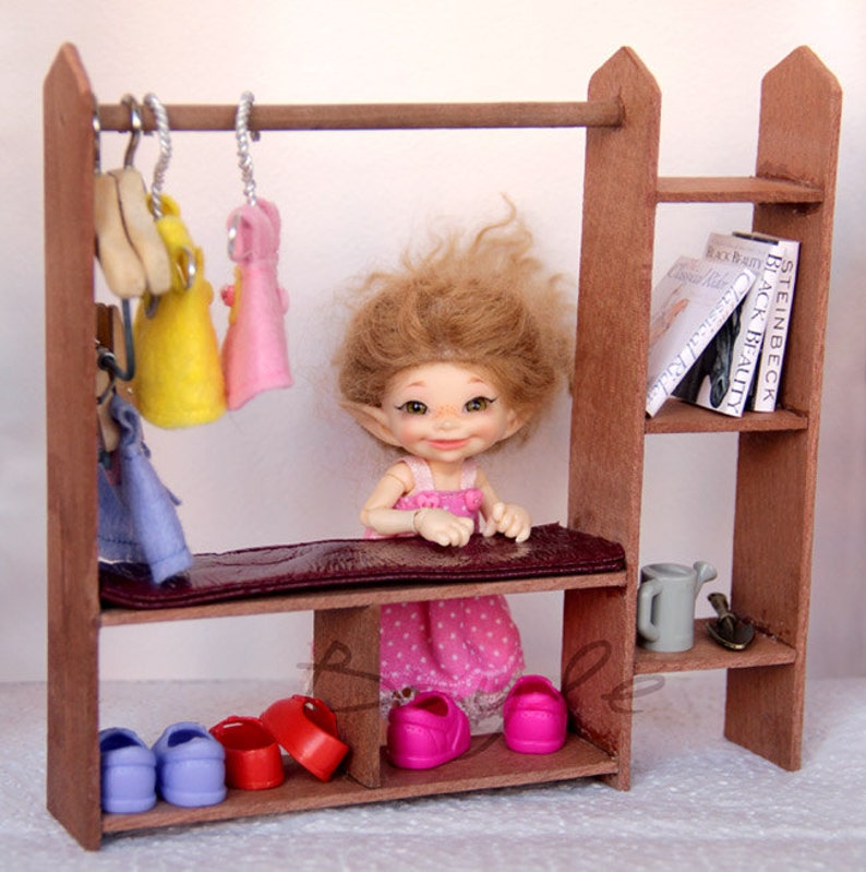 Wood Clothes Rack Hanger Handmade Bjd Doll Lati Pukifee Outfit Etsy