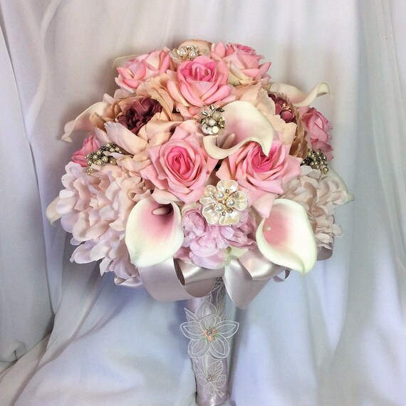 Mariage Rose Romantique Fleur De Mariée Bouquet Shabby Chic Bouquet Brides Fleurs Brooch Bouquet Fleur Rose Bouquet Fleur Mariée Fleur Ensemble