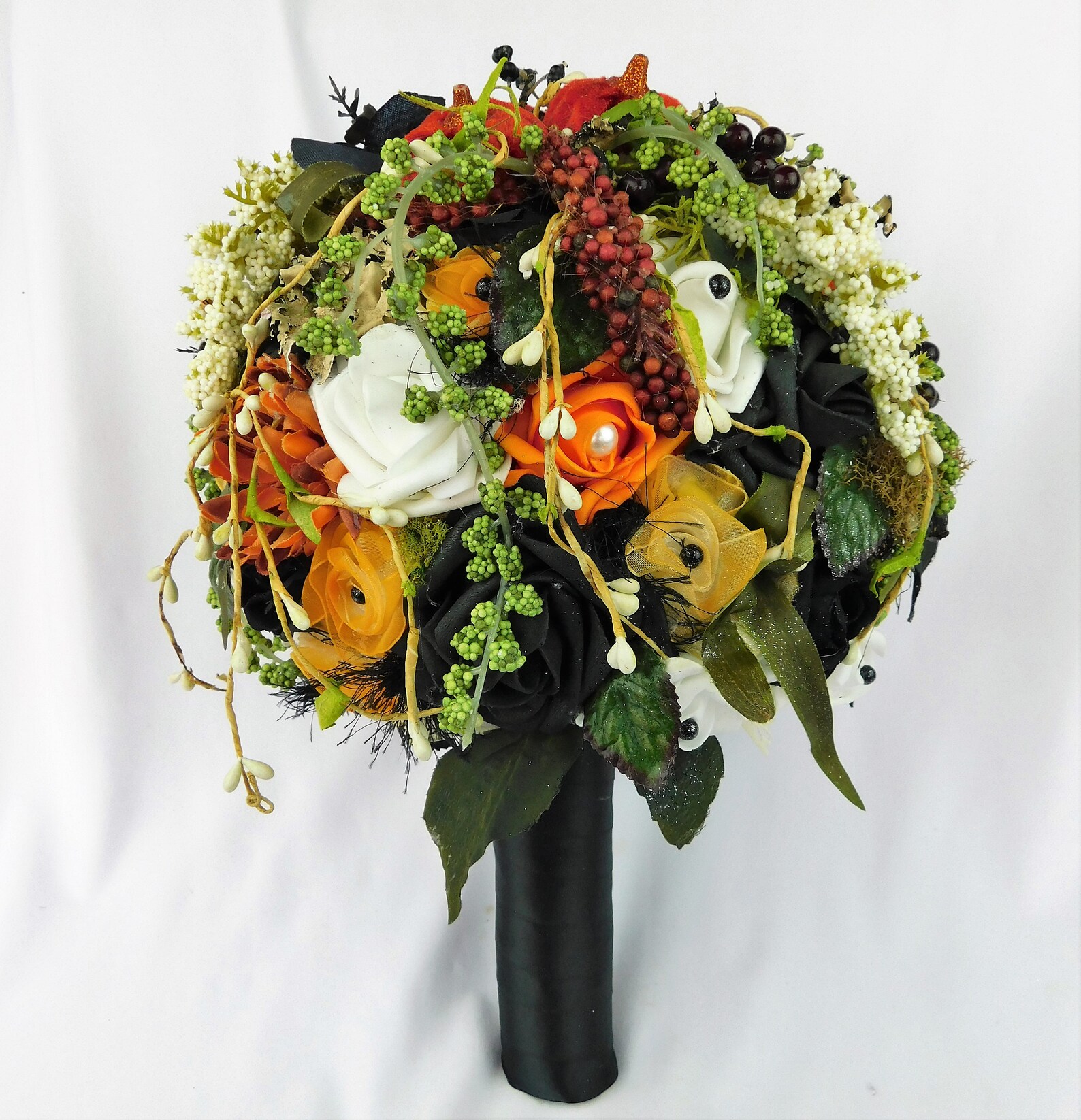 Gothic Halloween Wedding Bouquet Bridal Bride Bouquet Black Etsy