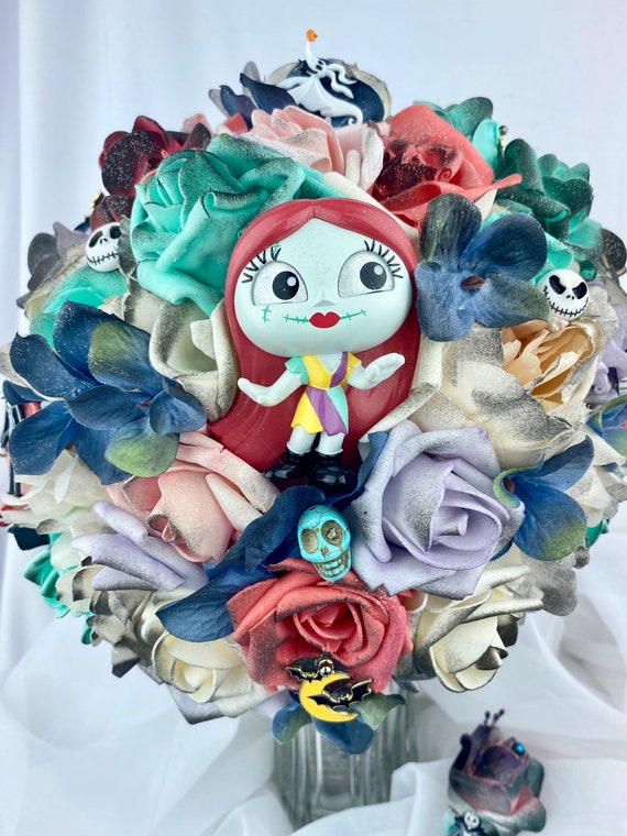 Sally Stitches-Jack Skellington-Dark Fantasy Wedding Bridal Bouquet-Bride Bouquet Flowers-Jack-Sally Wedding Flowers Handmade Bouquet-OOAK