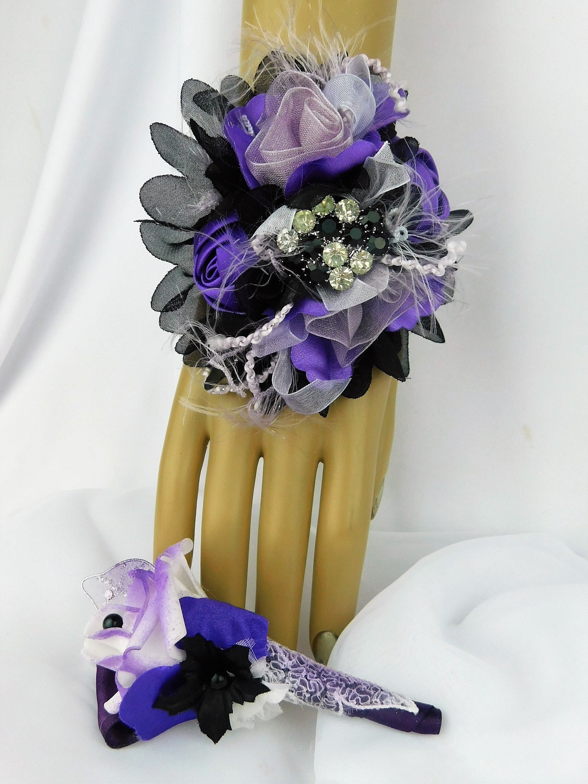 corsage for purple prom dress the perfect corsage and boutonnire to go with the perfect purple dress # prom #prom2025 #dress #ballgown #formal #houseofk #hoco #homecoming #gala #style #fashion #the sparkle #newalbany #kentuckiana #smallbusiness #trending #trendingprom #hot #
