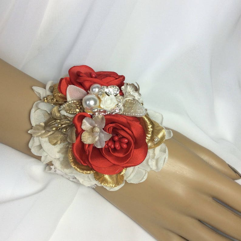 red wrist corsage for prom