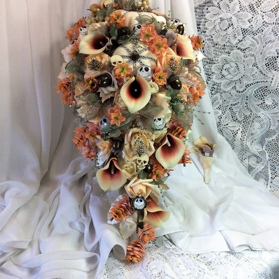 Pumpkin King Jack Skelington Wedding Bridal Flower Bouquet Etsy