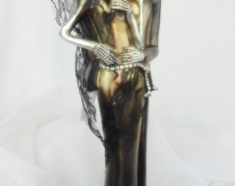 Skeleton Wedding Bride-Groom Gothic Wedding Couple Table Centerpiece-"LOVE NEVER DIES" Theme Wedding-Cake Topper-Wedding Decor-Home Decor