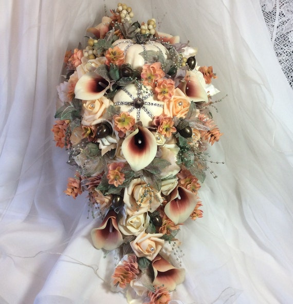 Boho Bouquet Wedding Bouquet Bridal Flower Bouquet Cascade Etsy
