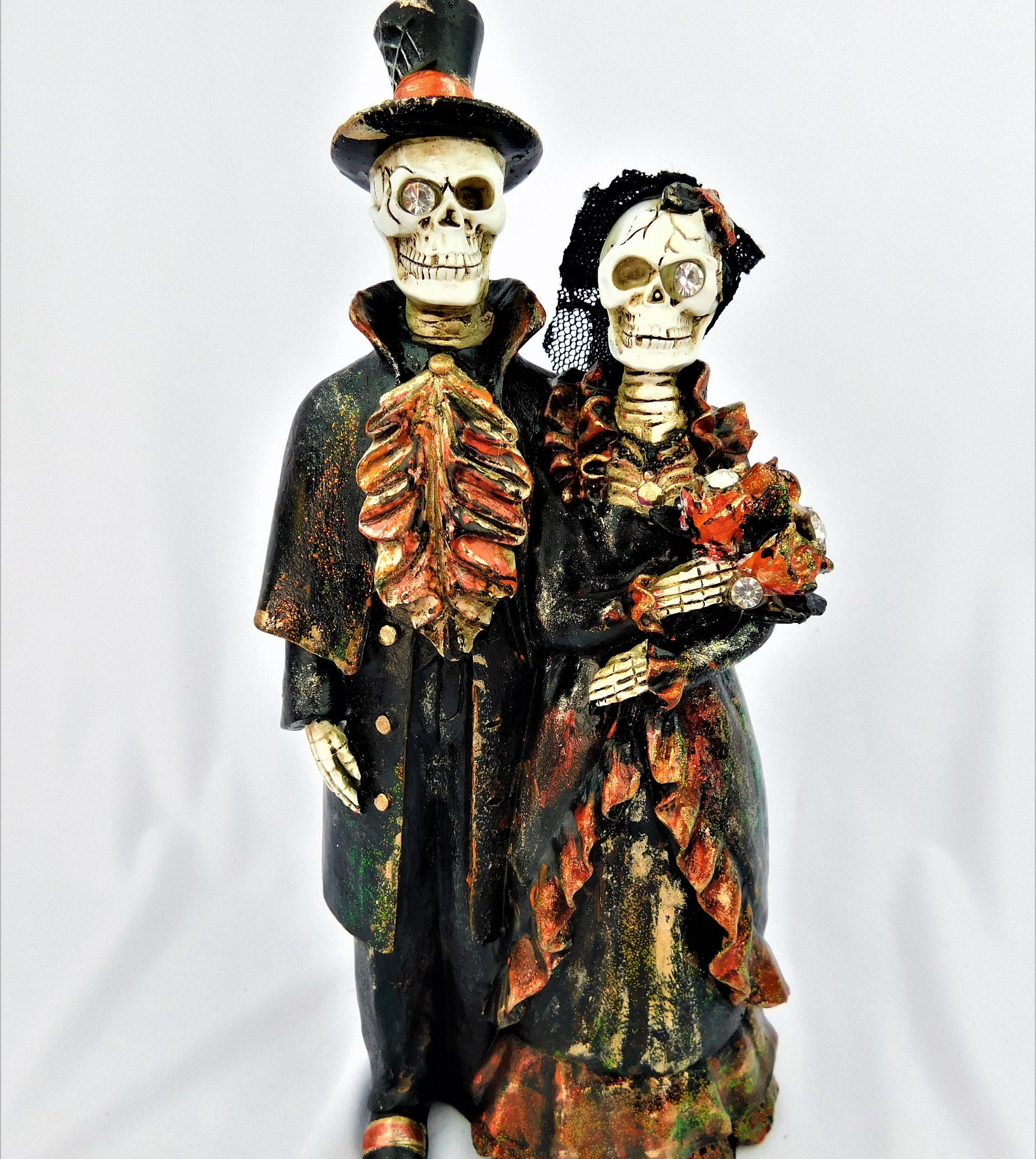 Squelette Decor Gothique Decor Orange Et Noir Halloween Etsy
