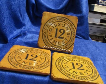 Gibson's Finest 12 Canadian Whisky Resin Tile Coaster