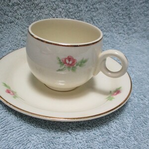 Vintage Homer Laughlin Eggshell Demitasse Cup Saucer Set 048N5