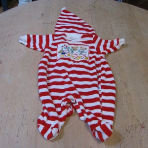 Little Me Label - newborn Christmas sleeper with matching hat - vintage