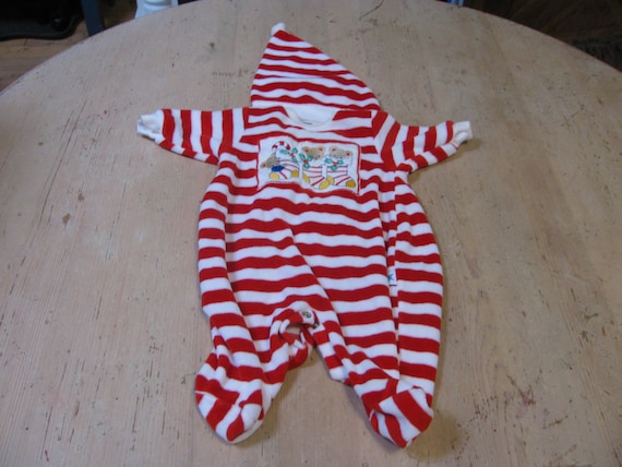 Little Me Label - newborn Christmas sleeper with matching hat - vintage
