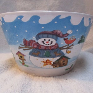 Christmas Candy Dish  Retro Snowman