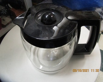Vintage 12 Cup Universal Glass Replacement Coffee Pot Carafewith Black Lid  & Handle - Etsy